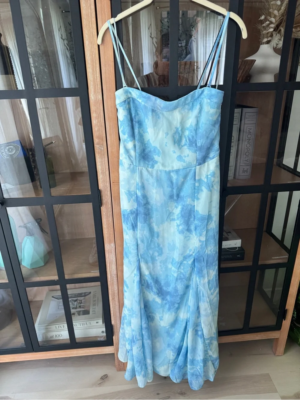 Abercrombie maxi dress Camille Strapless spaghetti straps wedding guest formal